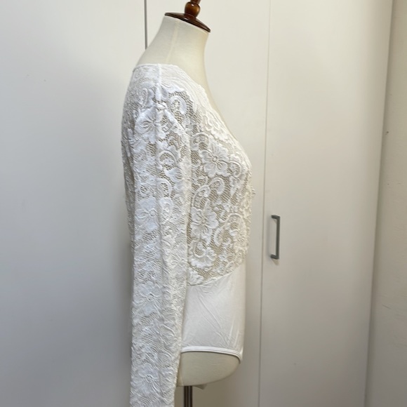 New‎ without tags lacy bodysuit size XL white - Picture 9 of 13
